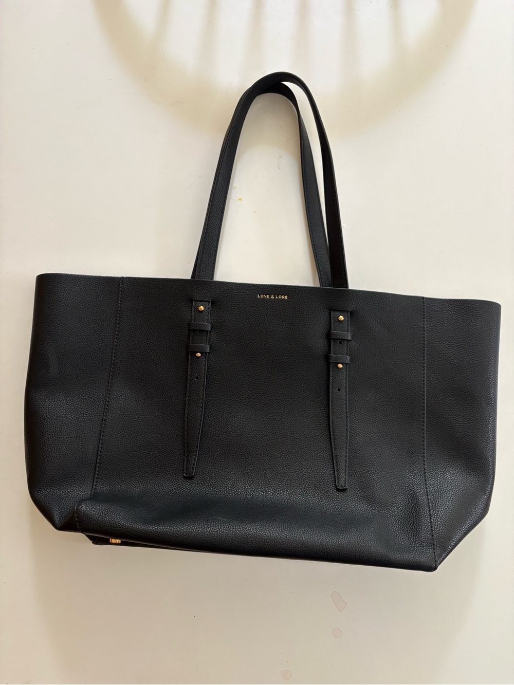 Black Pleather Tote Bag